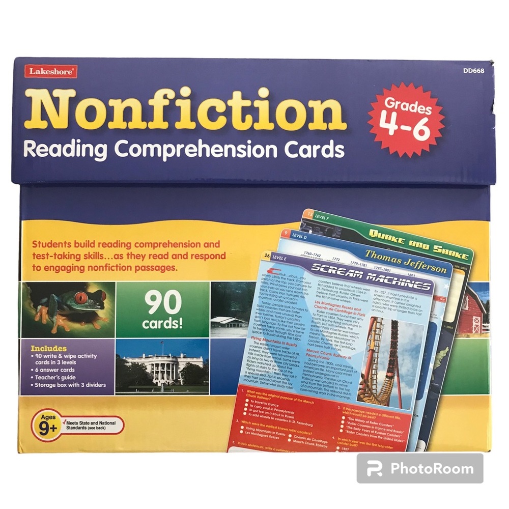 Lakeshore Nonfiction Reading Comprehension Cards Grades 4-6 NWOT